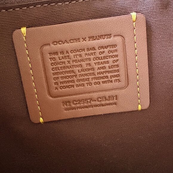 NWT Coach x Peanuts Limited Edition Monogram Tote – 75th Anniversary Snoopy - Picture 11 of 15